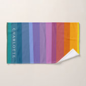 Cute Moderne Abstracte trillende regenboogstripes  Bad Handdoek (Handdoek)