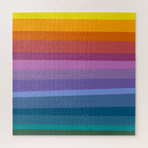 Cute Moderne Abstracte trillende regenboogstripes  Legpuzzel