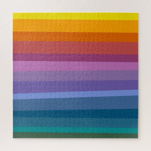 Cute Moderne Abstracte trillende regenboogstripes  Legpuzzel (Verticaal)