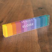 Cute Moderne Abstracte trillende regenboogstripes  Naambordje (Zijkant)