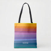 Cute Moderne Abstracte trillende regenboogstripes  Tote Bag (Voorkant)