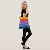 Cute Moderne Abstracte trillende regenboogstripes  Tote Bag (Op model)