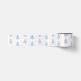 Cute Moderne Blauwe Kerstboom Satijnen Lint