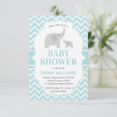 Cute Moderne Blauwgrijze Olifant Jongen Baby Showe Kaart (Staand voorkant)