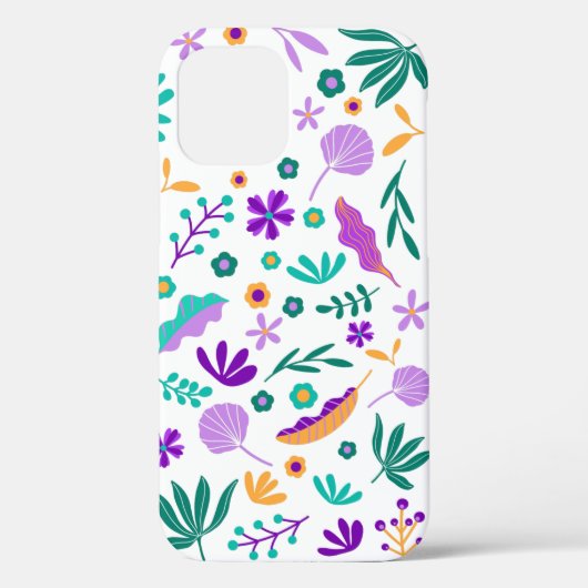 Cute Moderne Bloemen en Bladeren Case-Mate iPhone Case (Achterkant)