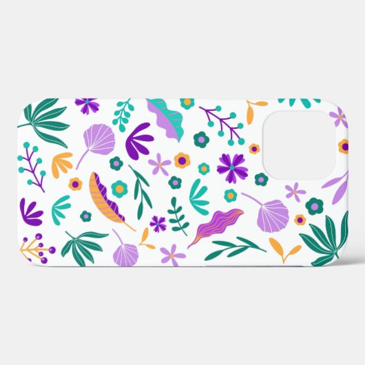 Cute Moderne Bloemen en Bladeren Case-Mate iPhone Case (Achterkant (horizontaal))