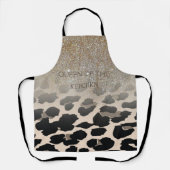 Cute Moderne Bloemen Op Luipaardprint Schort (Voorkant)