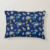 Cute Moderne Buitenaardse Monsters Ruimte Kinderen Accent Kussen (Achterkant)