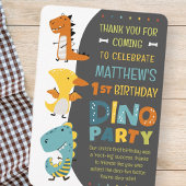 Cute Moderne Dino Dinosaur Kinderverjaardagsfeestj Bedankkaart