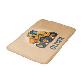 Cute moderne gele bouwtruck badmat (Gekanteld)