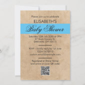 Cute Moderne Grappige Ooievaar Baby Jongen Shower  (Achterkant)