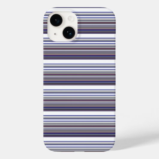Cute moderne grijsblauwe strepen Case-Mate iPhone case (Achterkant)