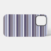 Cute moderne grijsblauwe strepen iPhone hoesje (Achterkant horizontaal)