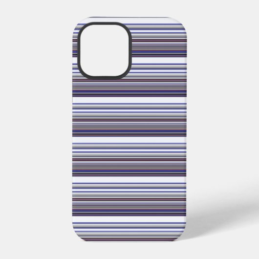 Cute moderne grijsblauwe strepen iPhone hoesje (Achterkant)