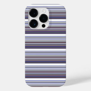 Cute moderne grijze blauwe strepen Case-Mate iPhon iPhone 14 Pro Hoesje