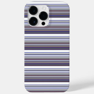 Cute moderne grijze blauwe strepen Case-Mate iPhon iPhone 14 Pro Max Hoesje