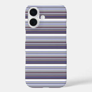 Cute moderne grijze blauwe strepen Case-Mate iPhon iPhone 16 Hoesje