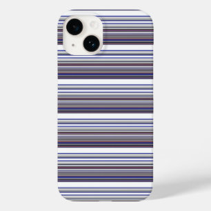Cute moderne grijze blauwe strepen Case-Mate iPhon iPhone 14 Hoesje