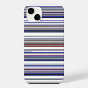Cute moderne grijze blauwe strepen Case-Mate iPhon iPhone 14 Plus Hoesje