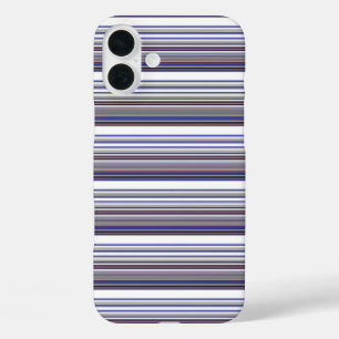 Cute moderne grijze blauwe strepen Case-Mate iPhon iPhone 16 Plus Hoesje