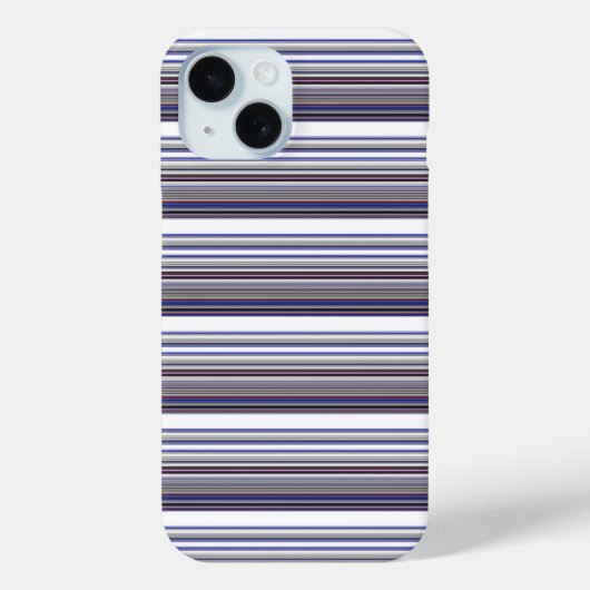 Cute moderne grijze blauwe strepen Case-Mate iPhone case (Achterkant)