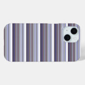 Cute moderne grijze blauwe strepen Case-Mate iPhone case (Achterkant (horizontaal))