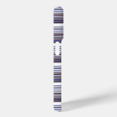 Cute moderne grijze blauwe strepen Case-Mate iPhone case (Achterkant / Rechts)