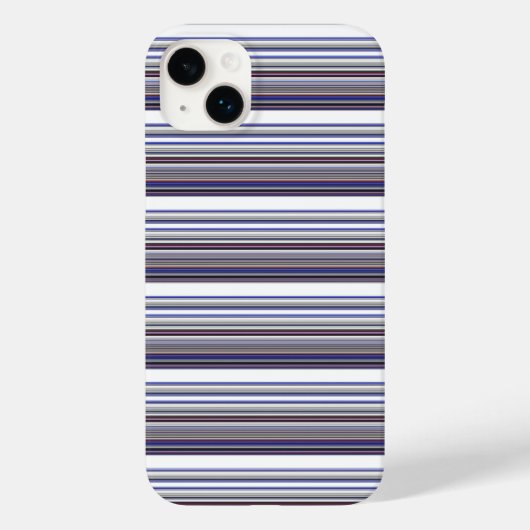 Cute moderne grijze blauwe strepen Case-Mate iPhone case (Achterkant)