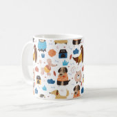 Cute moderne honden patroonhonden koffiemok (Voorkant links)