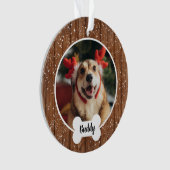 Cute Moderne Houten Hond Bot Kerst Ornament (voorkant)
