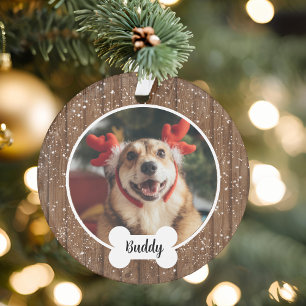 Cute Moderne Houten Hond Bot Kerst  Ornament