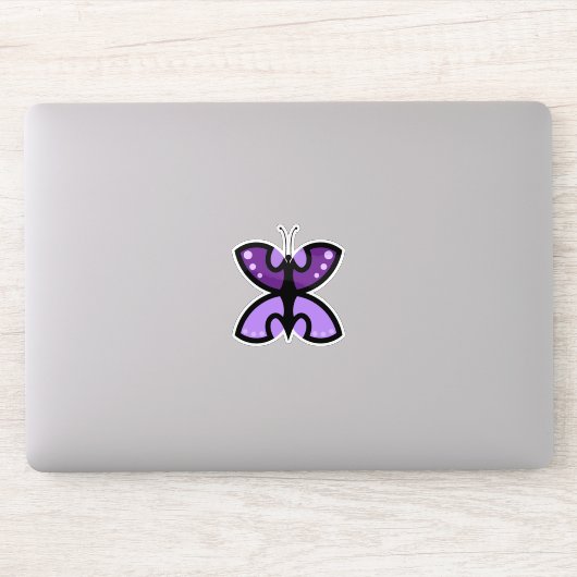 Cute Moderne Paarse Vlinder Grafische Accent Sticker (Computer)