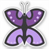 Cute Moderne Paarse Vlinder Grafische Accent Sticker (Voorkant)