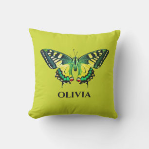 Cute Moderne Photography Butterfly Green Buitenkussen