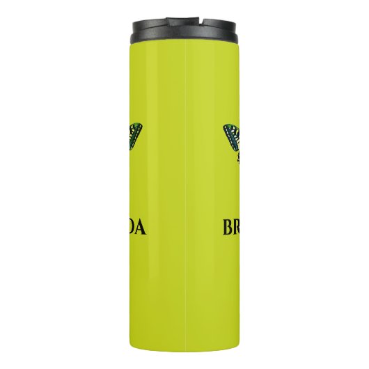 Cute Moderne Photography Butterfly Green Thermosbeker (Achterkant)