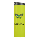 Cute Moderne Photography Butterfly Green Thermosbeker (Geroteerd rechts)