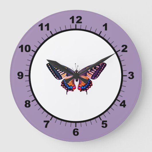 Cute Moderne Photography Butterfly Large Clock Grote Klok (Voorkant)