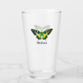 Cute Moderne Photography Butterfly Voeg naam toe Glas (Achterkant)