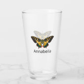 Cute Moderne Photography Butterfly Voeg naam toe Glas (Achterkant)