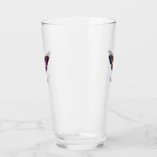 Cute Moderne Photography Butterfly Voeg naam toe Glas (Links)