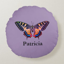 Cute Moderne Photography Butterfly Voeg naam toe Rond Kussen