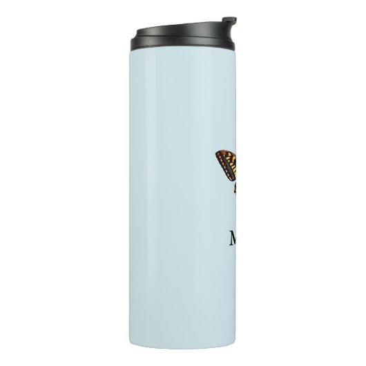 Cute Moderne Photography Butterfly Voeg naam toe Thermosbeker (Gedraaid links)