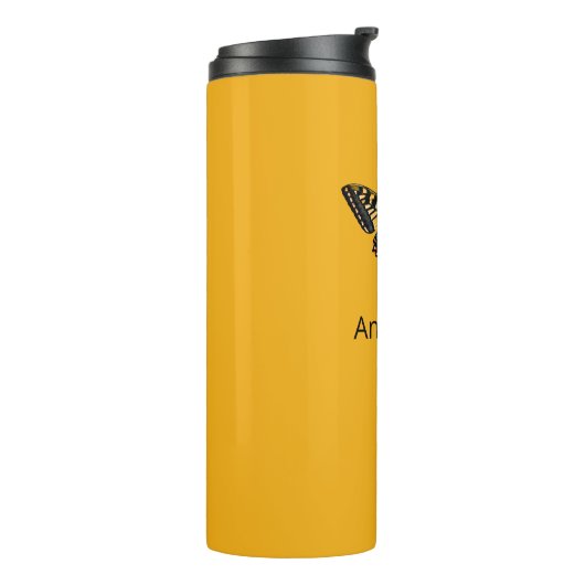 Cute Moderne Photography Butterfly Voeg naam toe Thermosbeker (Gedraaid links)