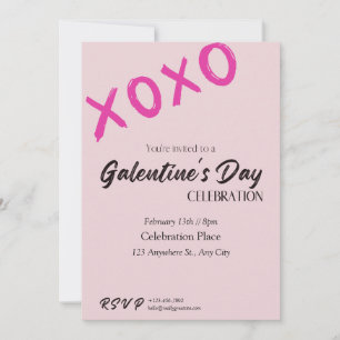 Cute moderne roze Galentine's Day-feestkaart Feestdagenkaart