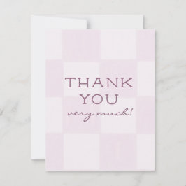 Cute Moderne Roze Geruite Baby Shower Bedankkaart