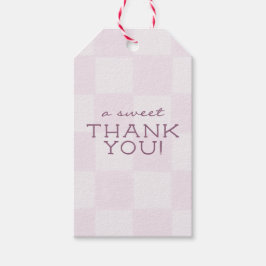 Cute Moderne Roze Geruite Baby Shower Cadeaulabel