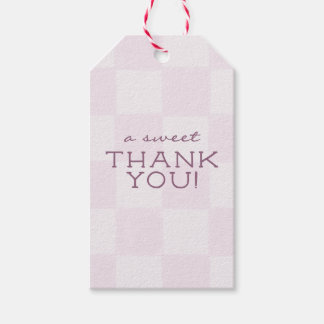 Cute Moderne Roze Geruite Baby Shower Cadeaulabel