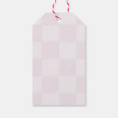 Cute Moderne Roze Geruite Baby Shower Cadeaulabel (Achterkant)