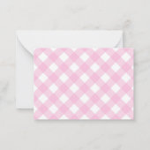 Cute Moderne Roze Pastel Roze Gingham Plaid Rut Notitiekaartje (Achterkant)