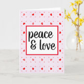 Cute Moderne Typografie Vrede en Liefde Kaart (Gele Bloem)